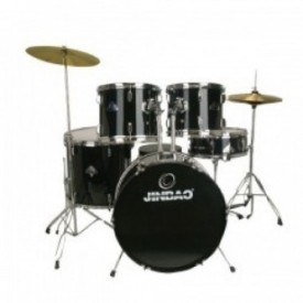Bateria Acústica Jinbao PO208 (Negra y Roja)