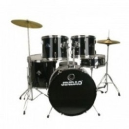 Bateria Acústica Jinbao PO208 (Negra y Roja)
